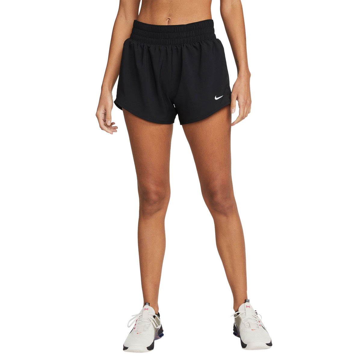 Nike Womens One Dri-FIT Mid Rise Brief-Lined 3 Inch Shorts