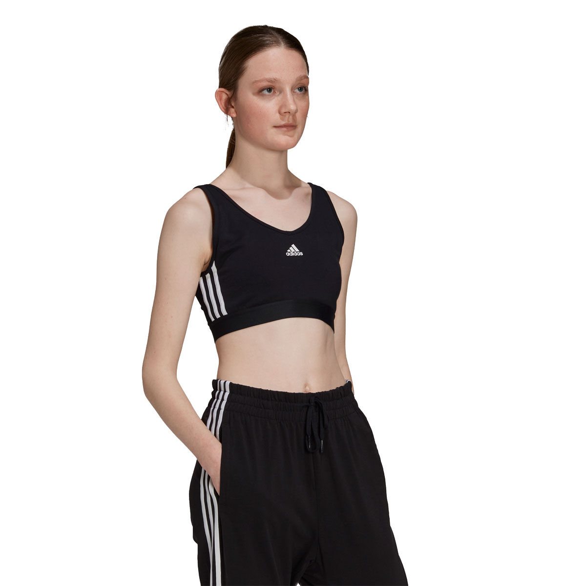 adidas Womens Essentials 3-Stripes Crop Top