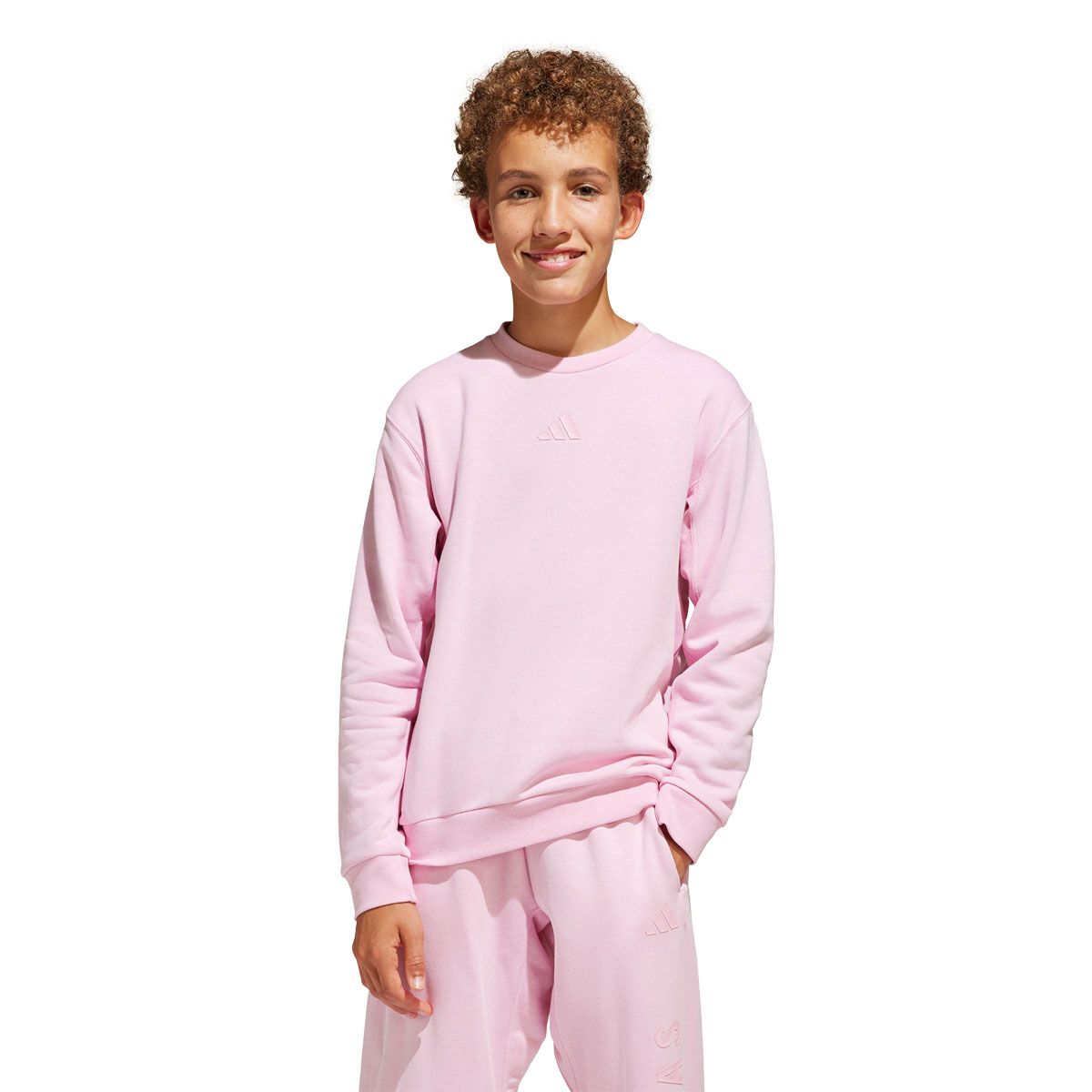 adidas Junior All Season Fleece Graphic Crew Sweatshirt