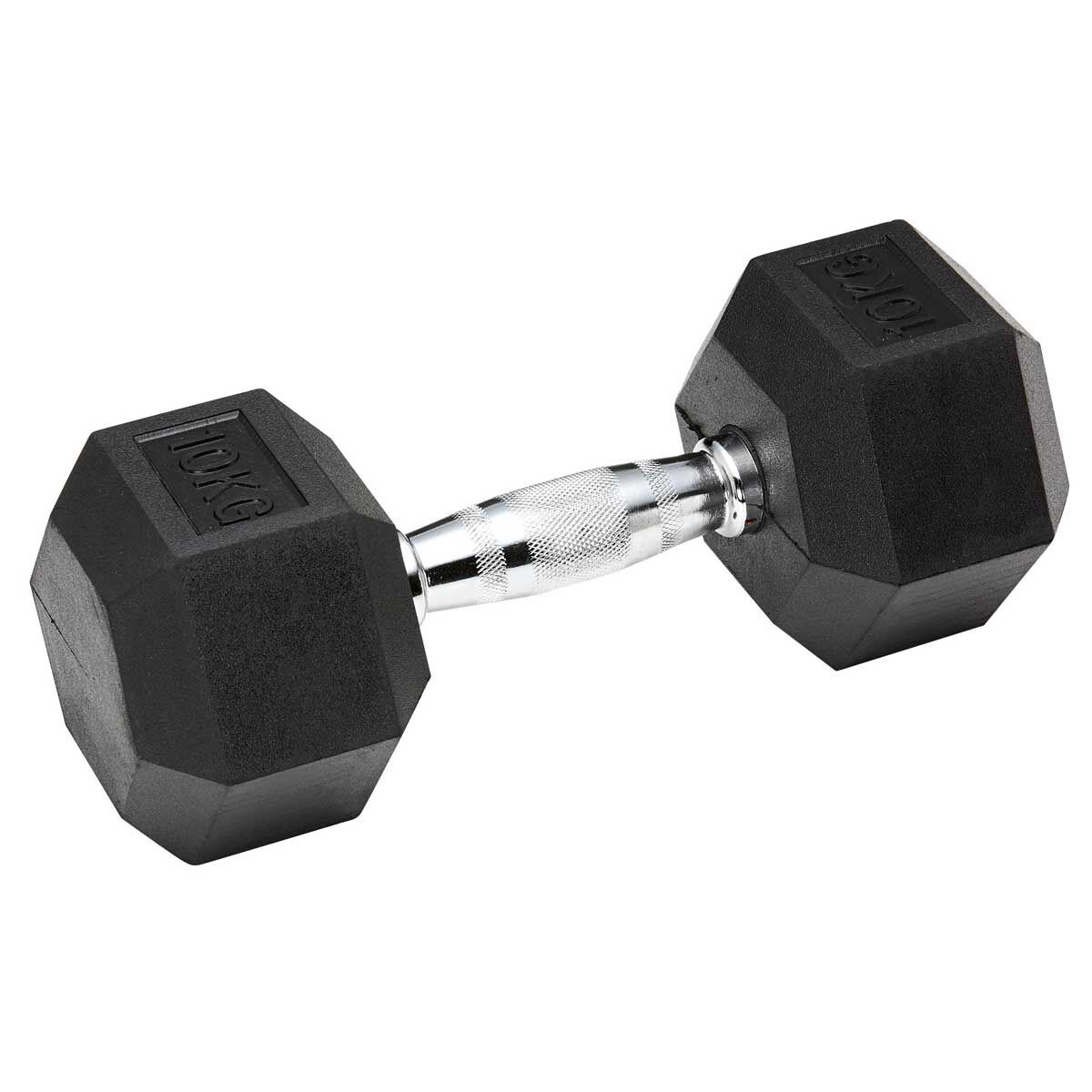 Celsius 10kg Rubber Hex Dumbbell 1 Piece