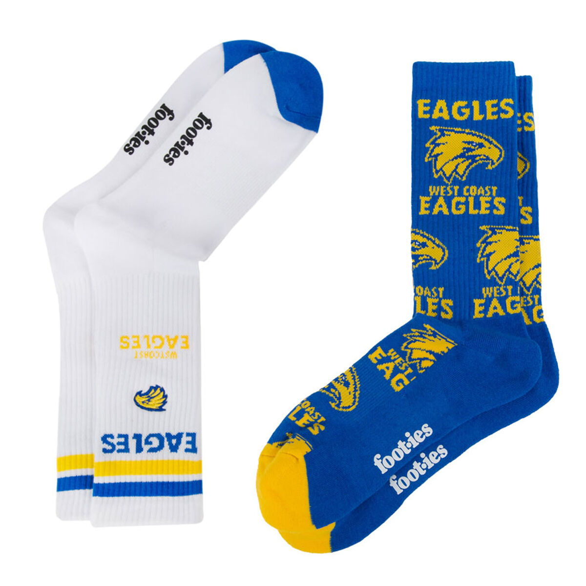 West Coast Eagles Sneaker Socks 2 Pack Multi M/L