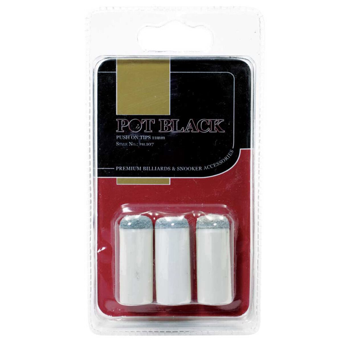 Pot Black 11mm Push On Tips