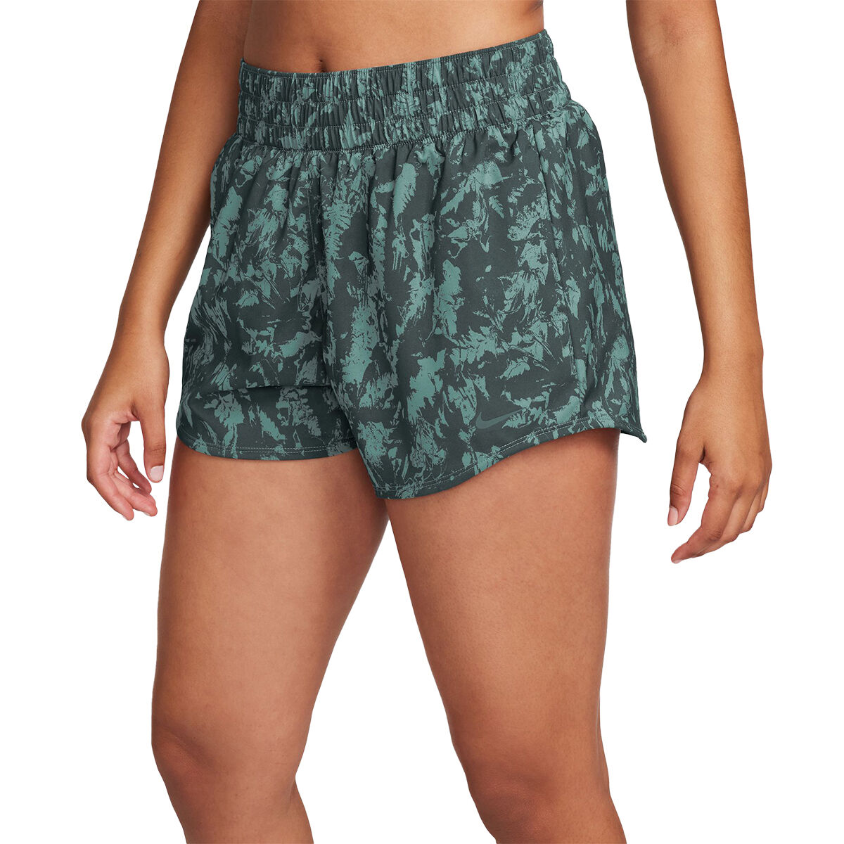 Nike Womens One Dri-FIT Mid Rise 3 Inch Brief-Lined Printed Shorts