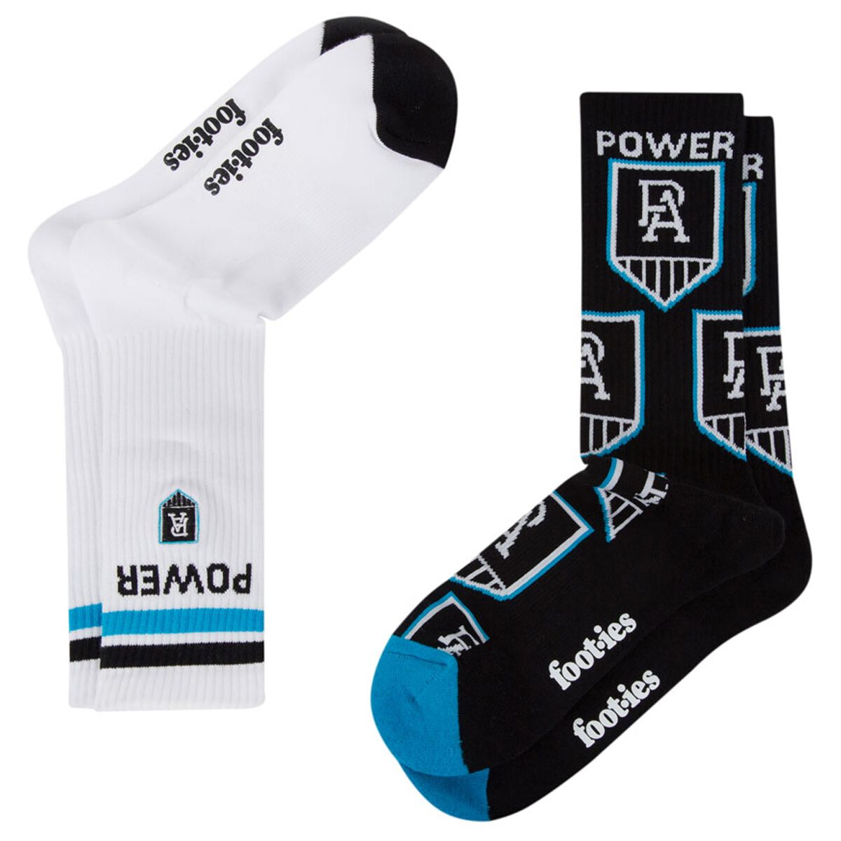 Footies Port Adelaide Power 2025 Sneaker Socks 2 Pack
