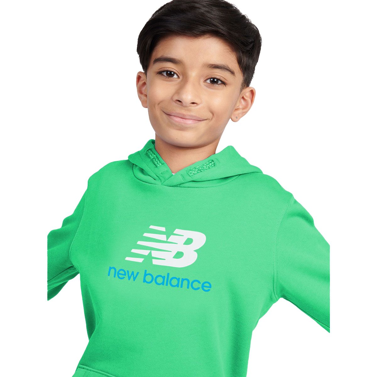 New Balance Junior French Terry Stacked Logo Pullover Hoodie
