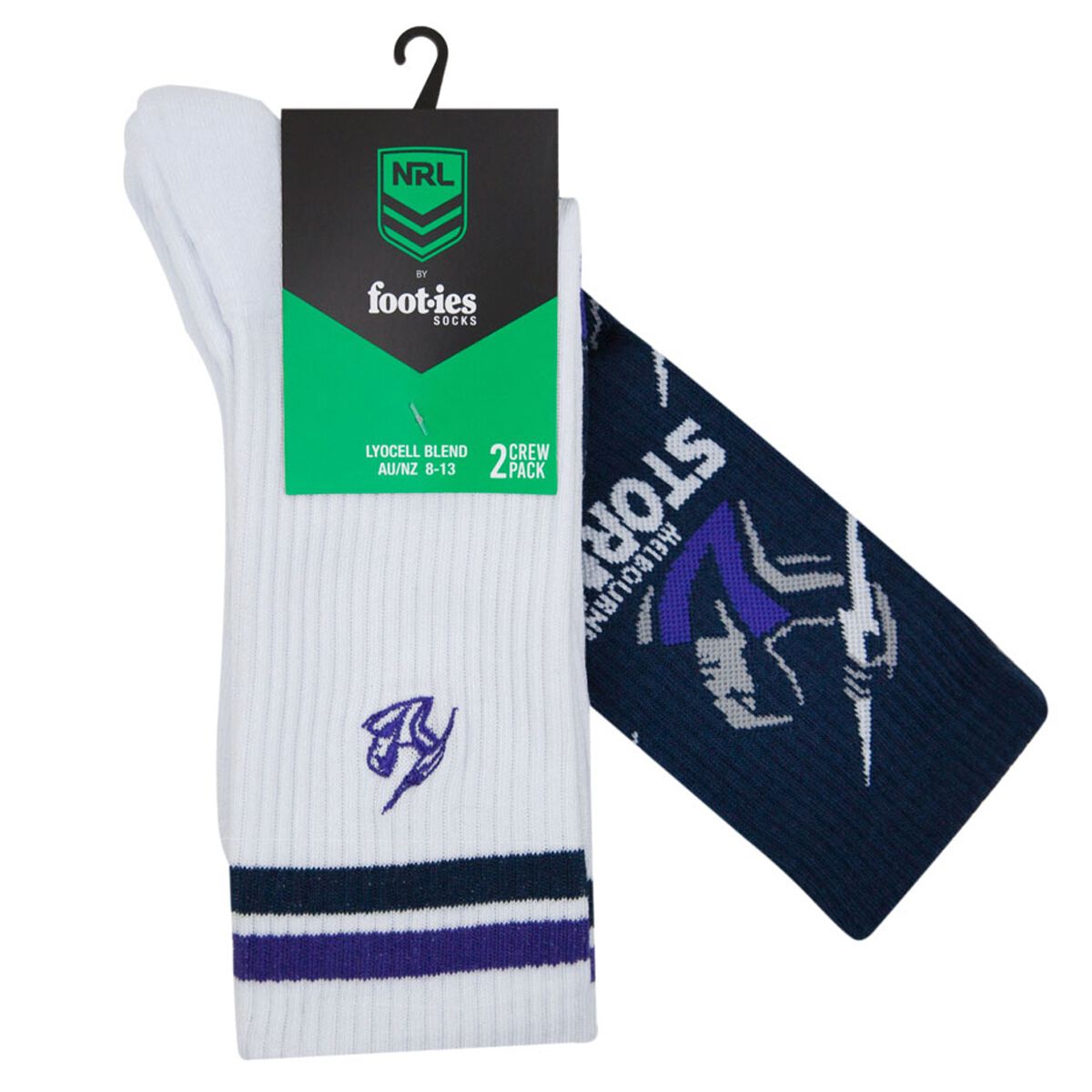 Footies Melbourne Storm 2025 Sneaker Socks 2 Pack