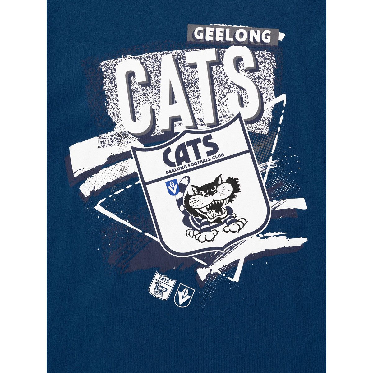 Geelong Cats Mens 2025 Abstract Logo Tee