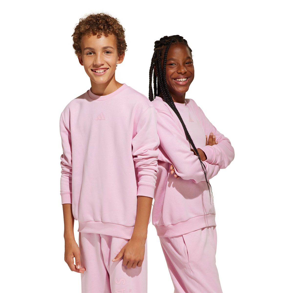 adidas Junior All Season Fleece Graphic Crew Sweatshirt