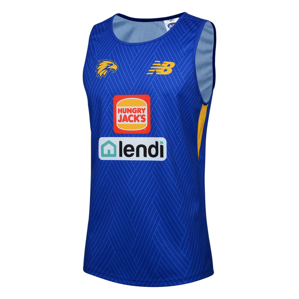 West Coast Eagles 2024 Mens Training Singlet Blue/Yellow XXL