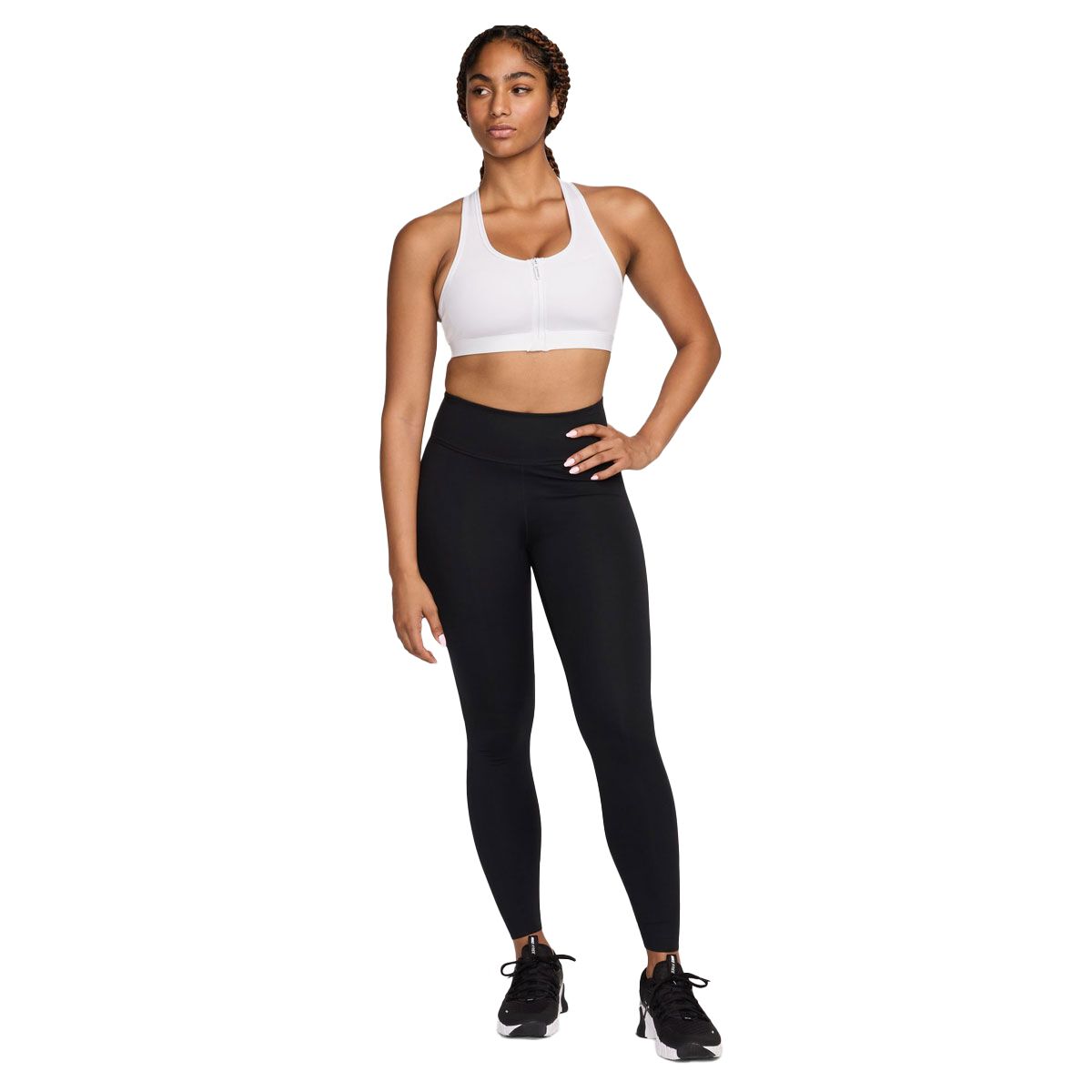 Nike Womens Swoosh Dri-FIT Mid Support Front Zip Sports Bra