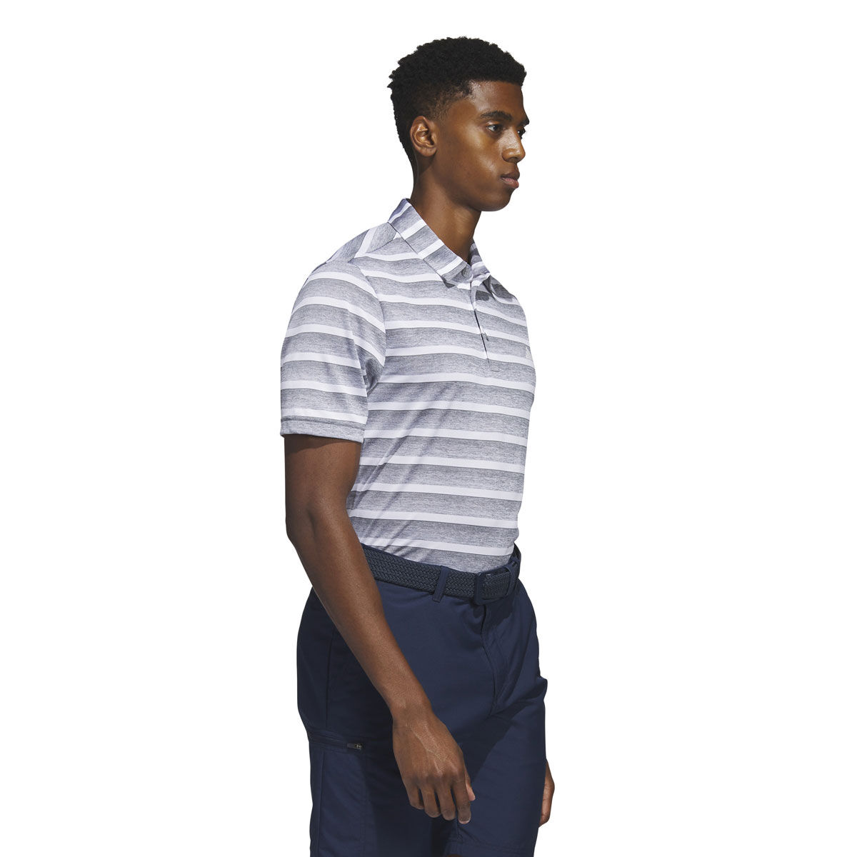 adidas Mens Two-Colour Striped Golf Polo