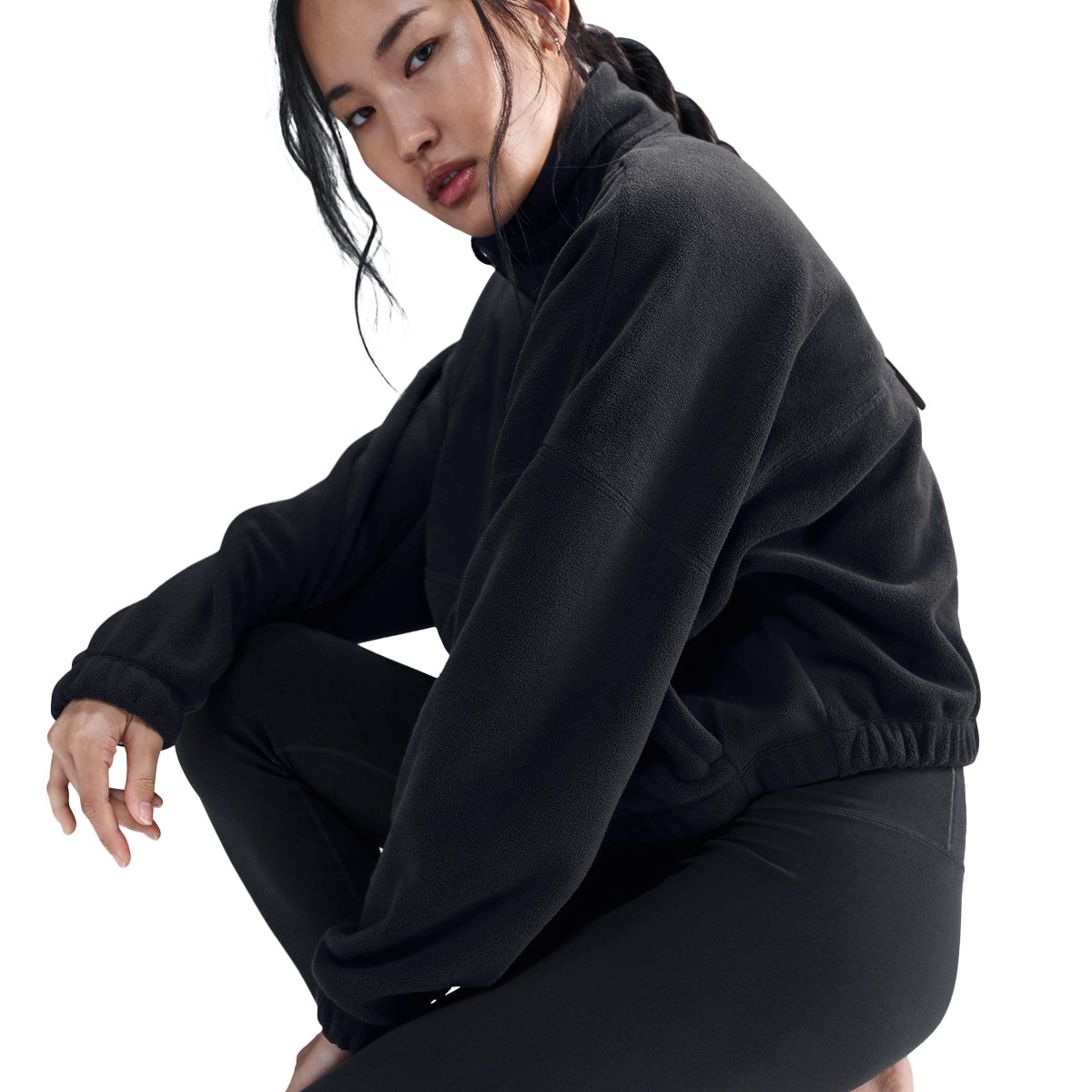 Nike Womens One Therma-FIT Fleece Oversized Half Zip Pullover