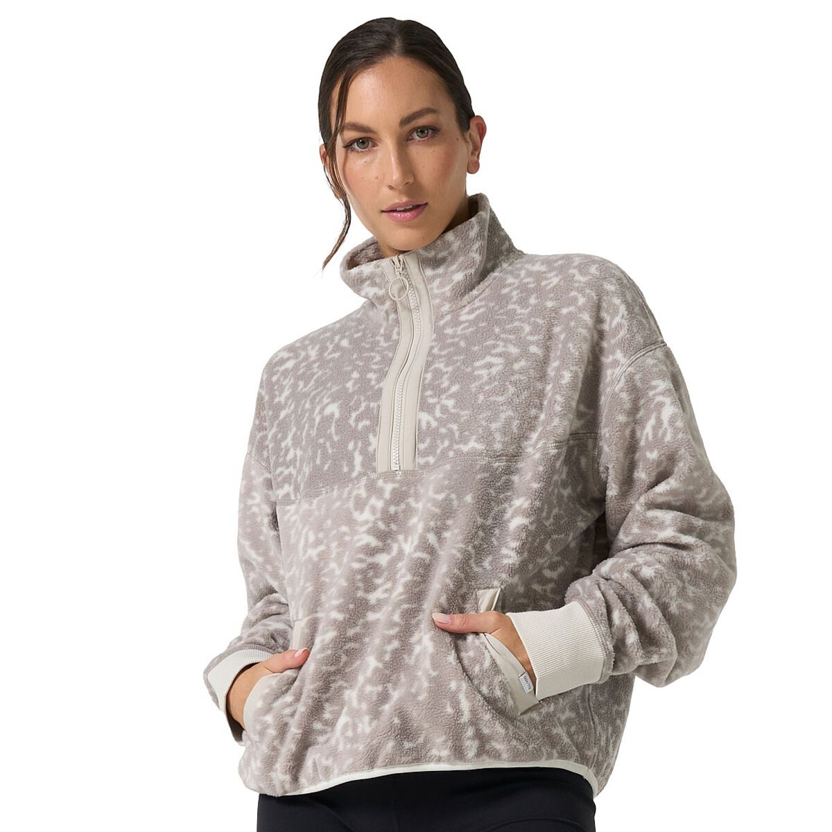 Ell/Voo Womens Bria Sherpa 1/2 Zip Pullover