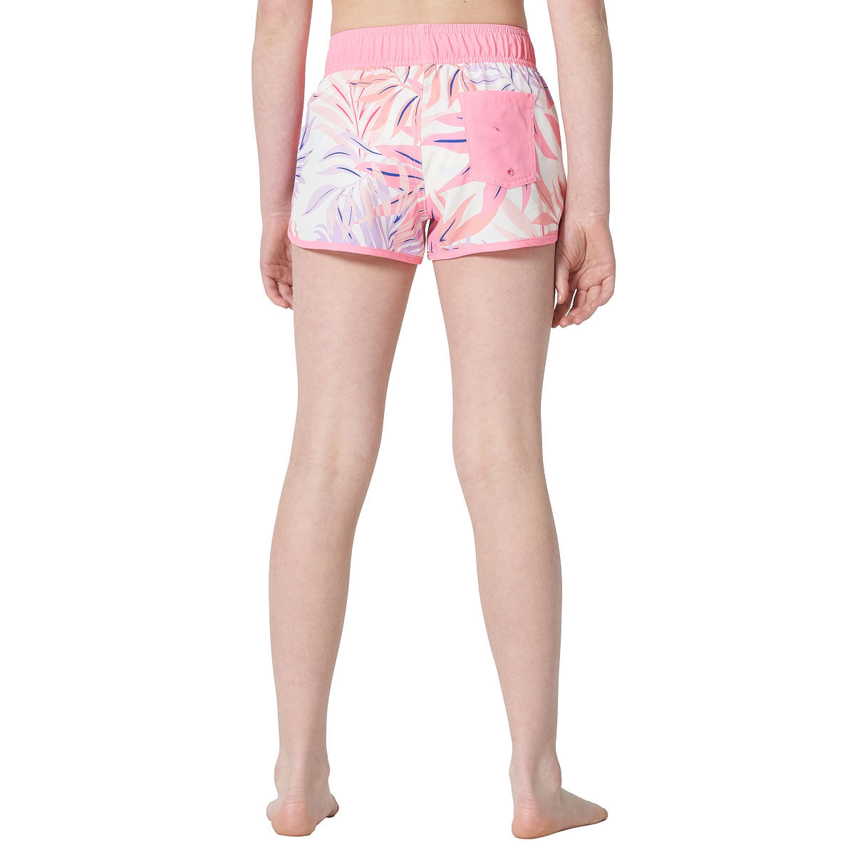 Tahwalhi Girls Psychedelic Palm Swim Shorts White/Pink 12