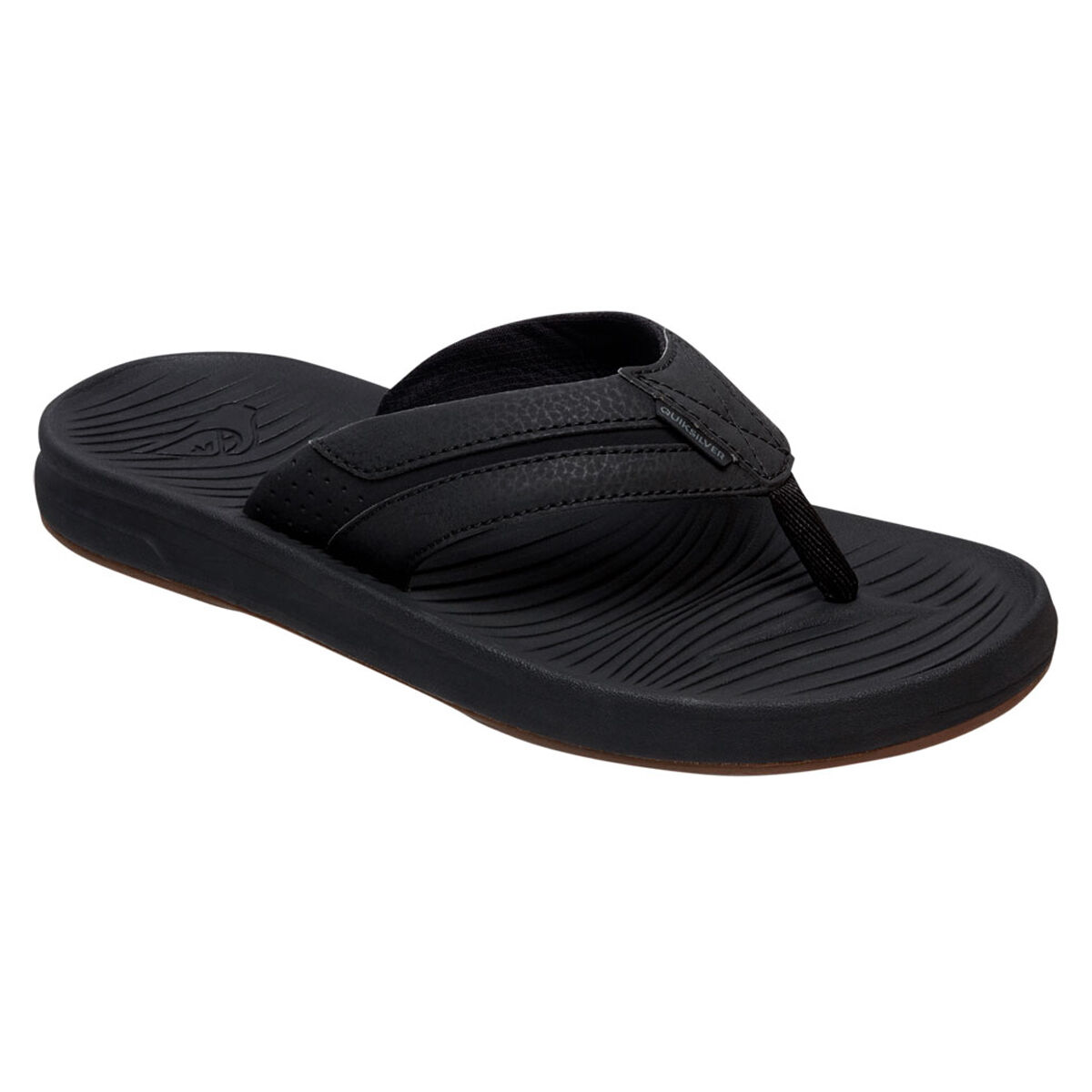 Quiksilver Waterman Travel Oasis Mens Thongs Black / Grey / Brown US 8