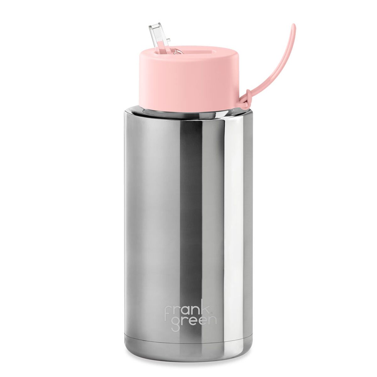 Frank Green Reusable Bottle 1L/34oz - Chrome/Blush