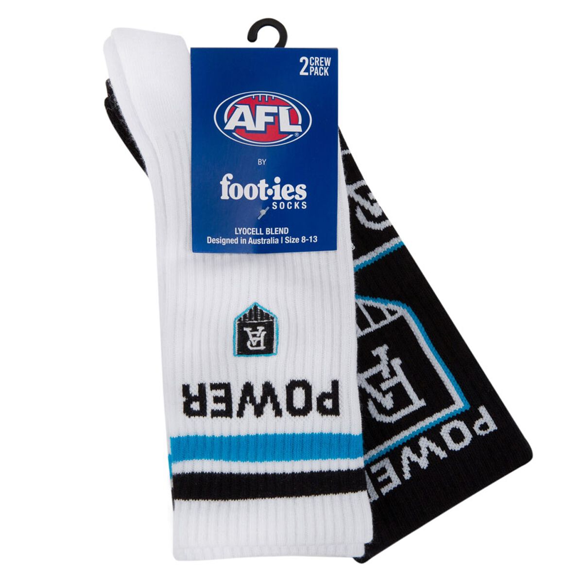 Footies Port Adelaide Power 2025 Sneaker Socks 2 Pack