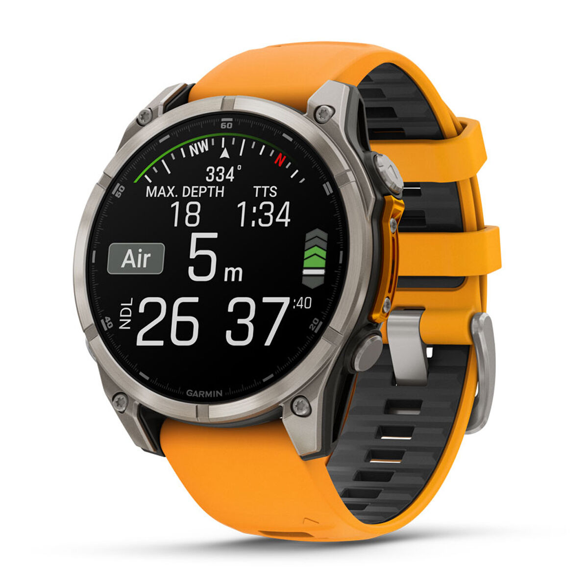 Garmin Fenix 8 51mm AMOLED Sapphire Watch - Orange