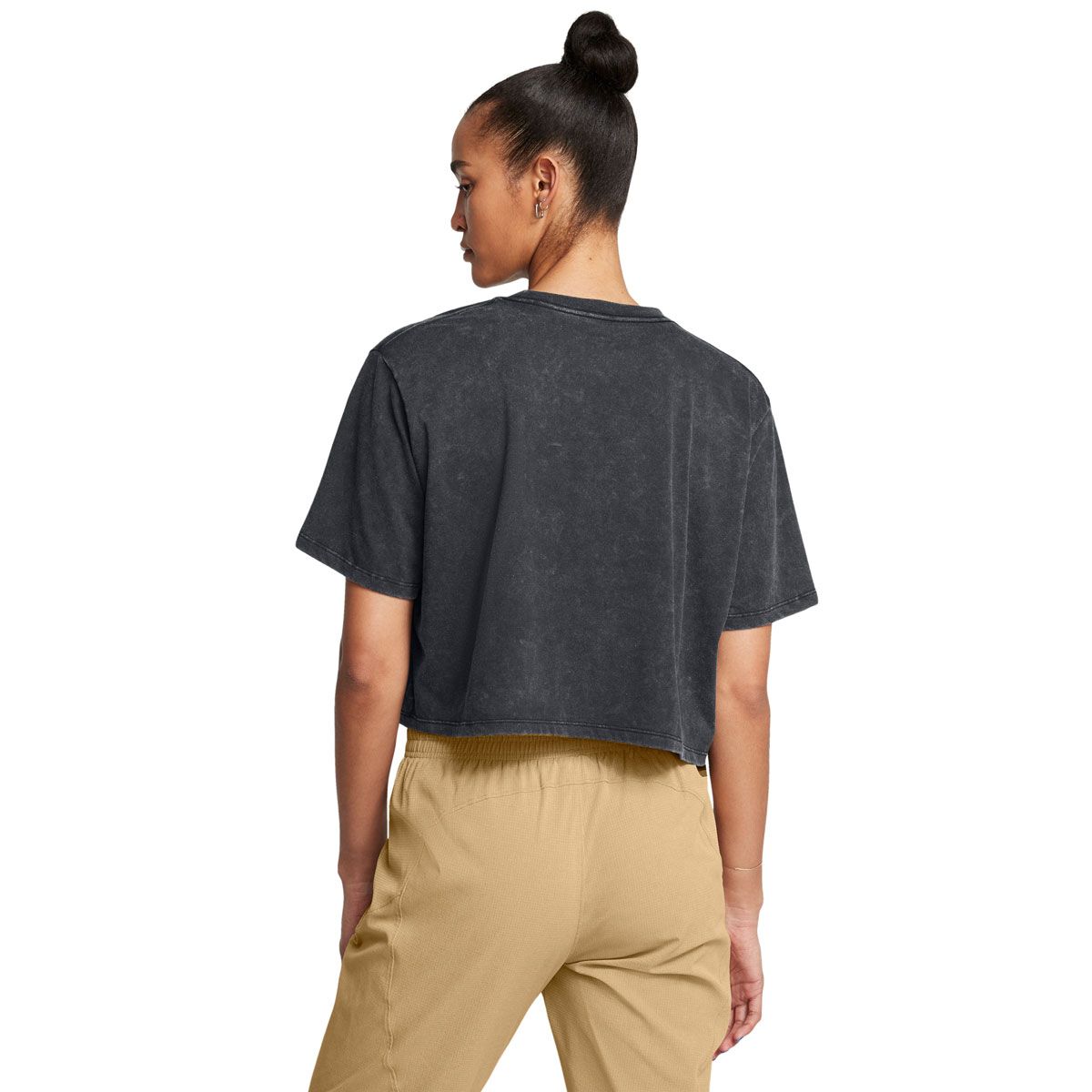 Under Armour Womens Washed Logo Boxy Cropped Tee