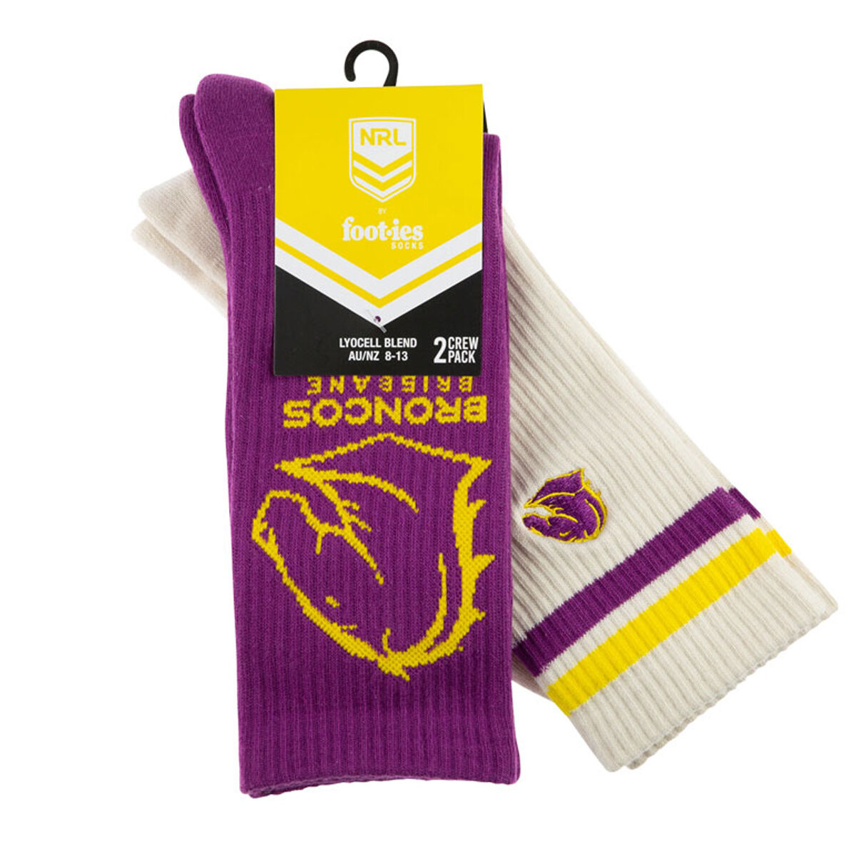 Brisbane Broncos Sneaker Socks 2 Pack