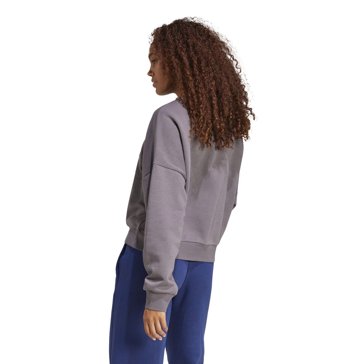 adidas Womens Feel Cozy Fleece Small Logo Crew Sweatshirt