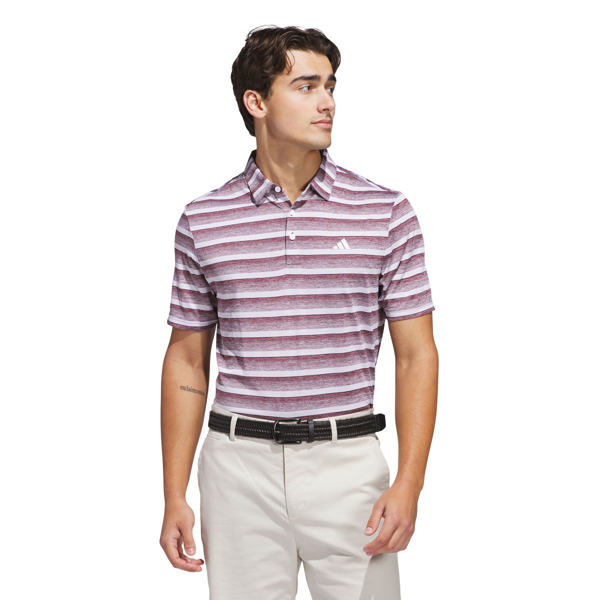 adidas Mens Two-Colour Striped Golf Polo