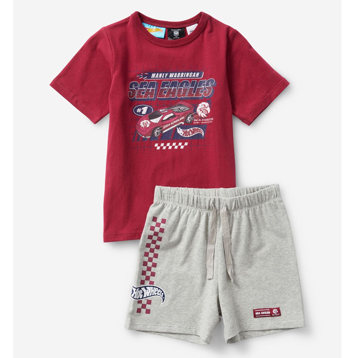 Manly Warringah Sea Eagles Kids NRL x Hot Wheels Pyjama Set