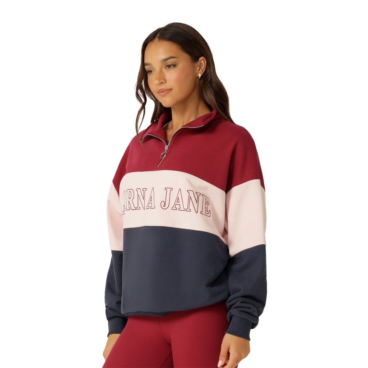 Lorna Jane Womens Centre Field Quarter Zip Jumper