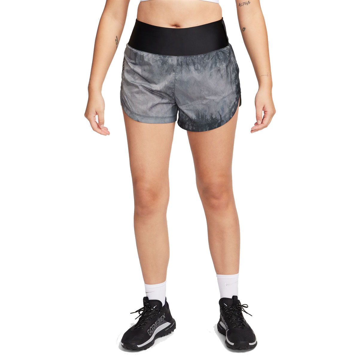 Nike Womens Trail Repel Mid Rise 3 Inch Brief-Lined Running Shorts