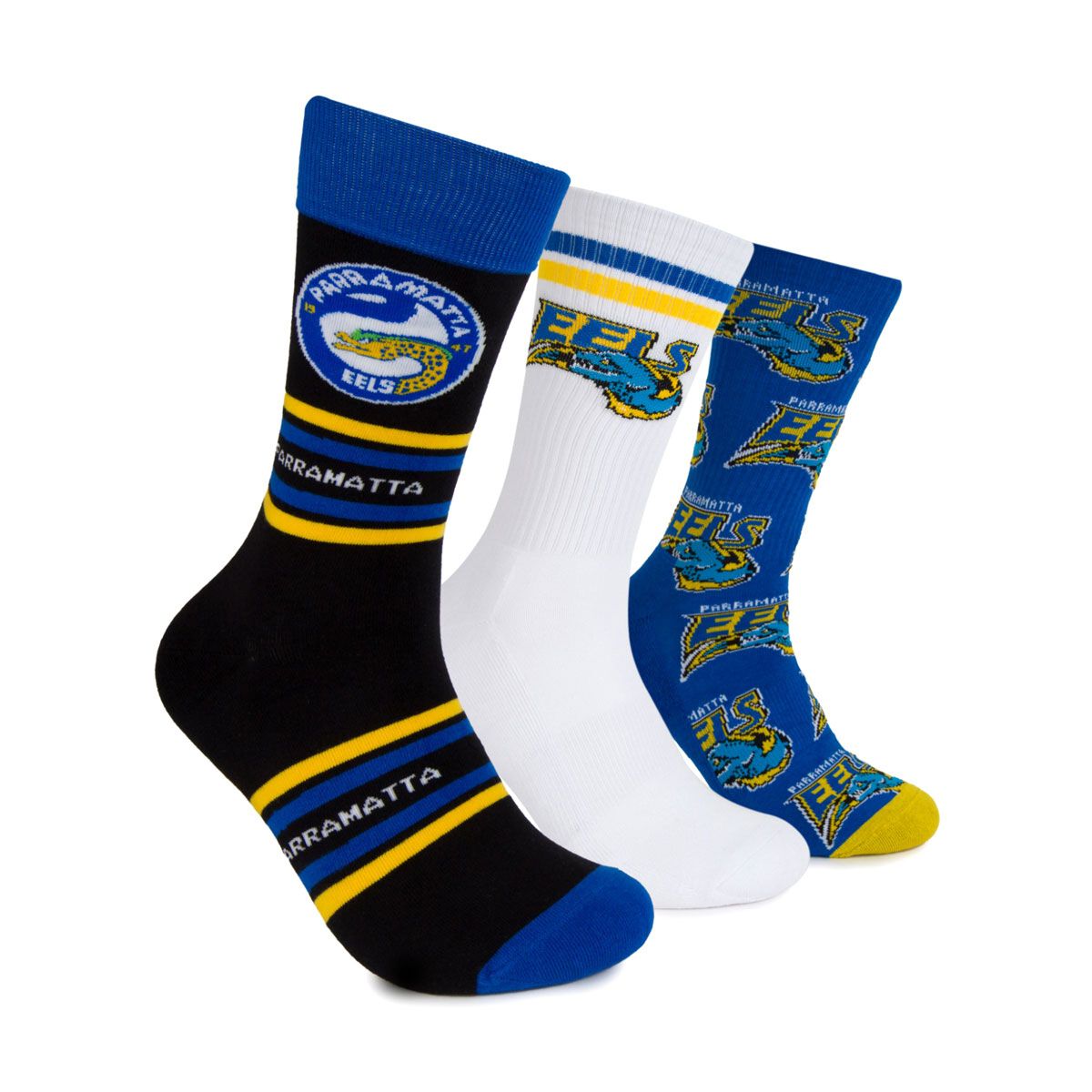 Parramatta Eels 3 Pack Sock Gift Pack