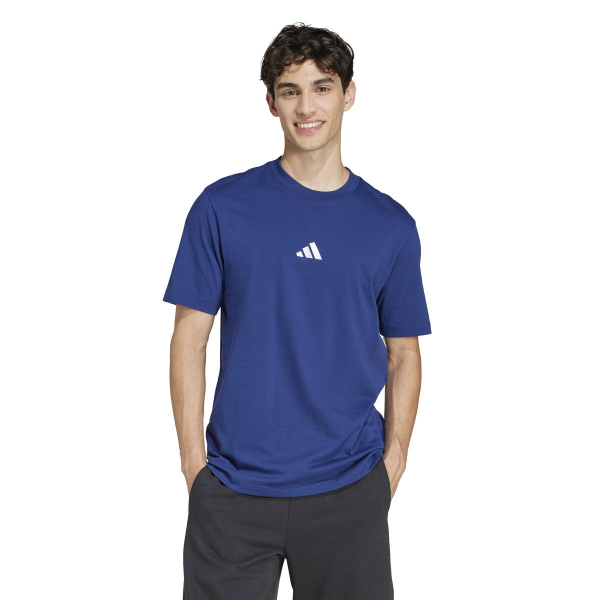 adidas Mens Essentials Small Logo Single Jersey Tee