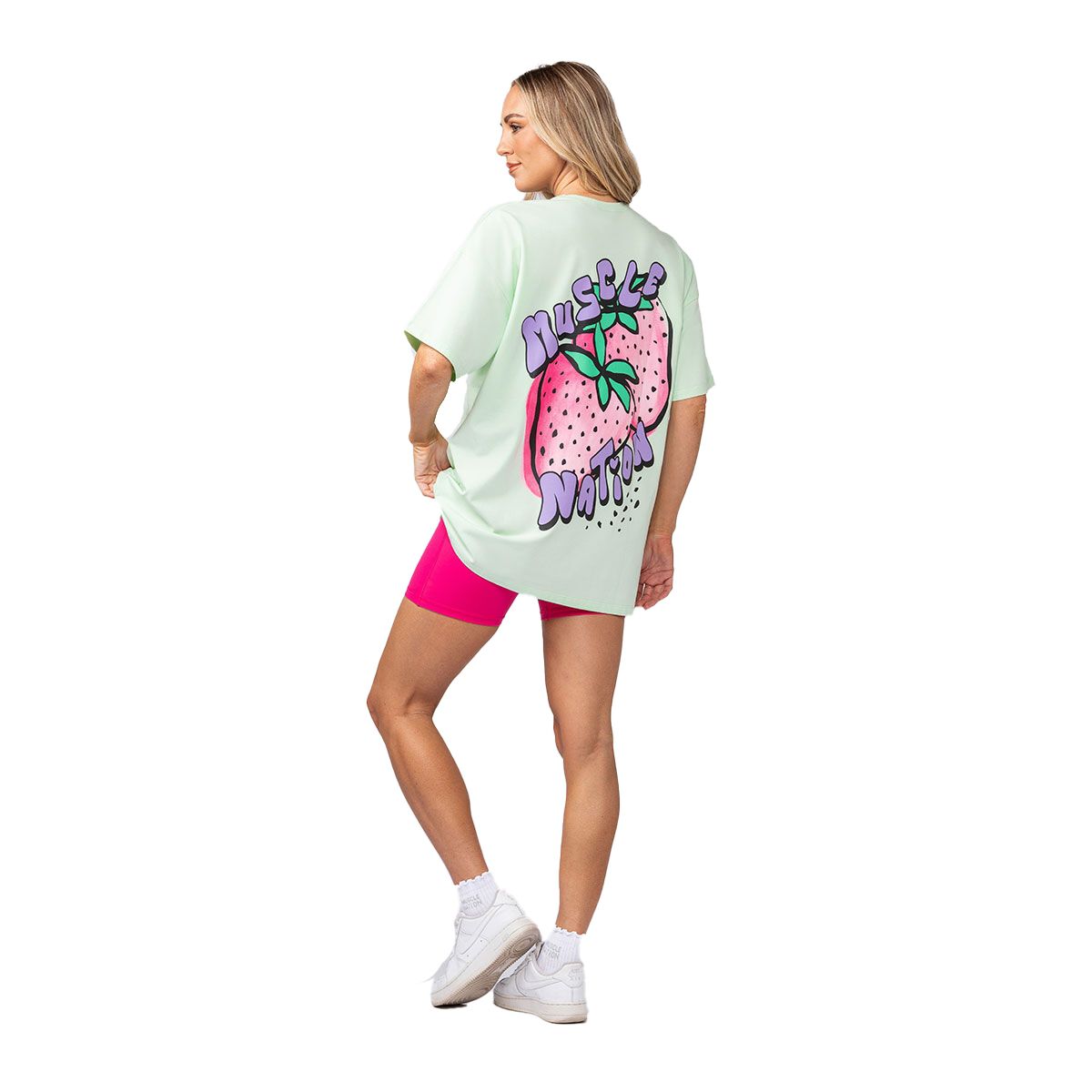Muscle Nation Womens Berry Good Oversized Tee