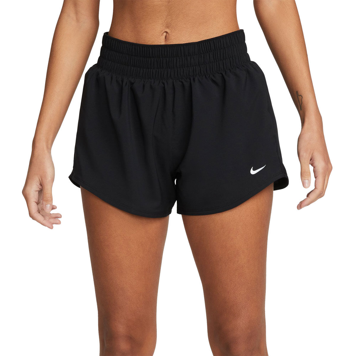 Nike Womens One Dri-FIT Mid Rise Brief-Lined 3 Inch Shorts