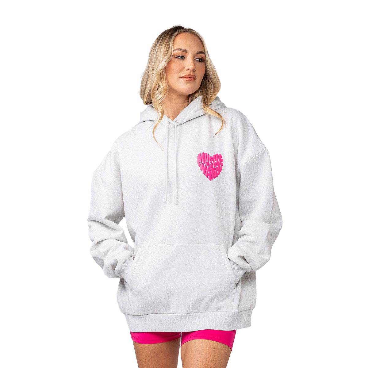 Muscle Nation Womens Peachy Oversized Pullover Hoodie
