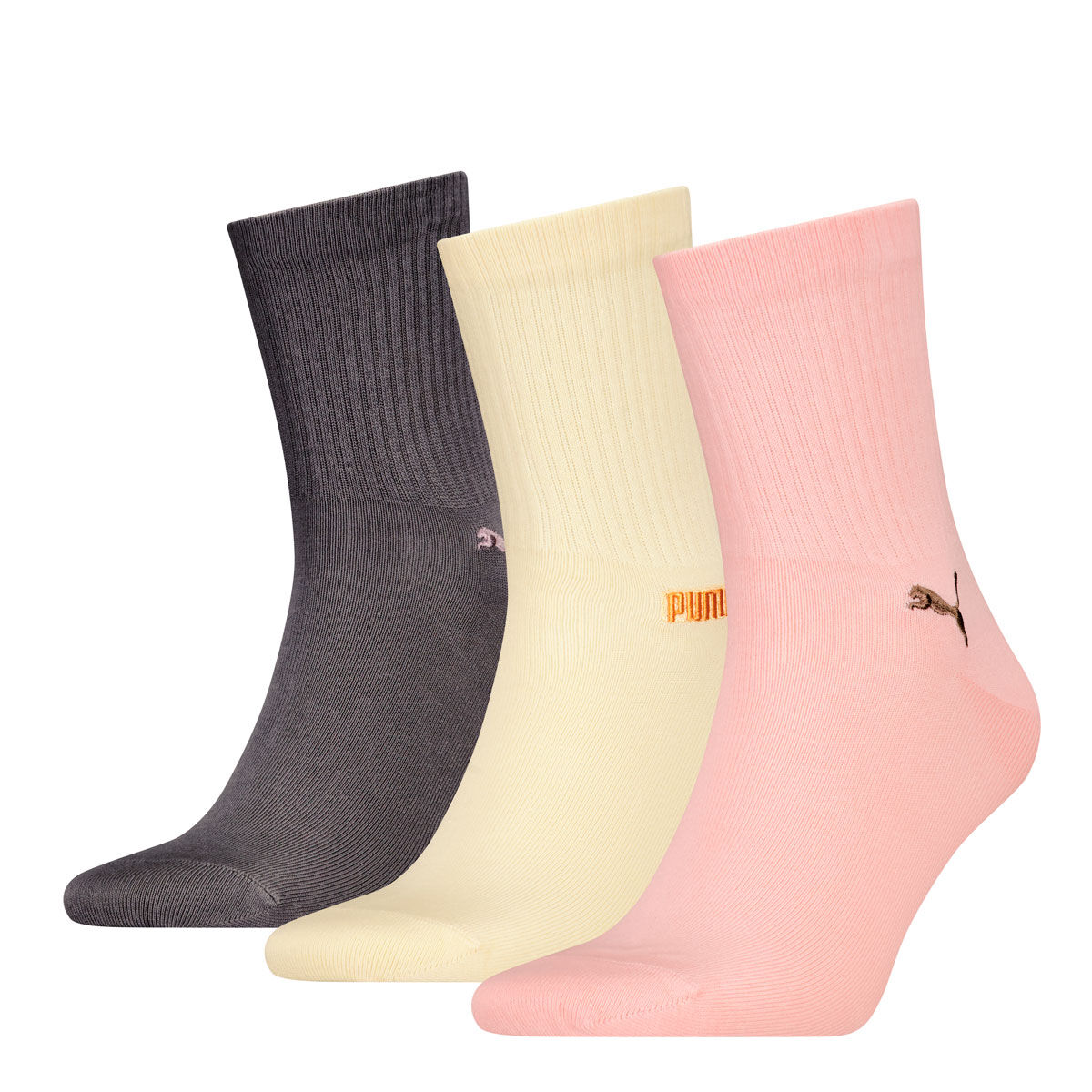 Puma Embroided Crew 3pk Pink 3.5-6