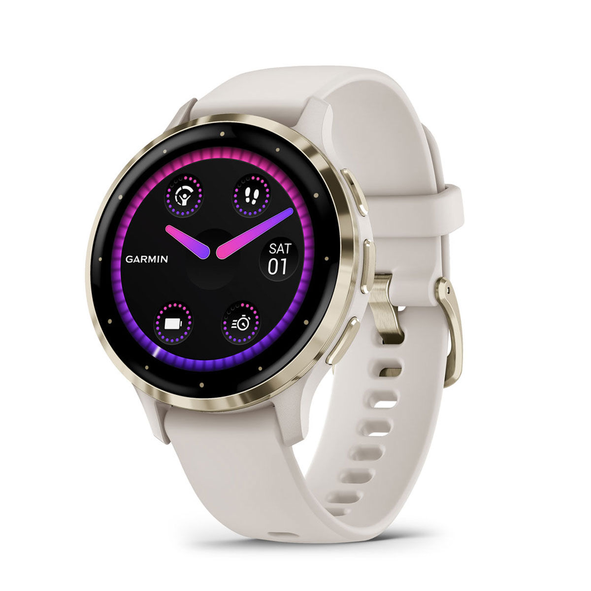 Garmin Venu 3S Watch - Ivory/Soft Gold