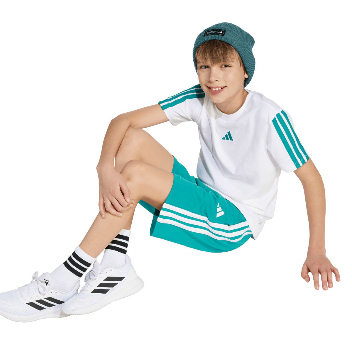 adidas Junior 3-Stripes Knit Shorts