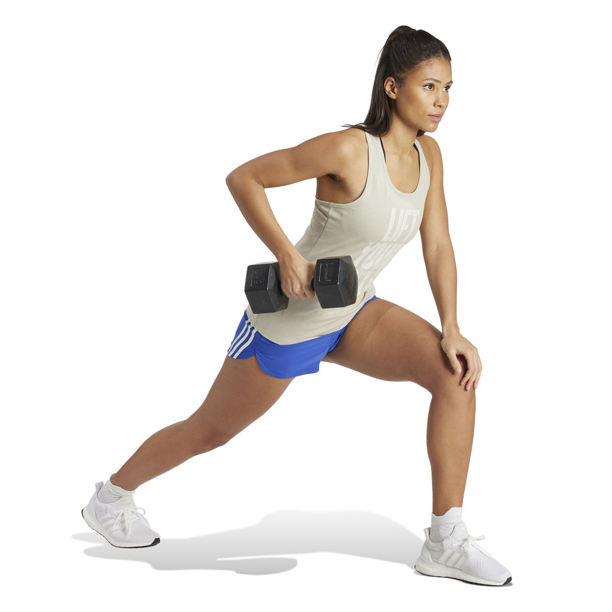 adidas Womens Pacer 3-Stripes Woven High Rise Training Shorts