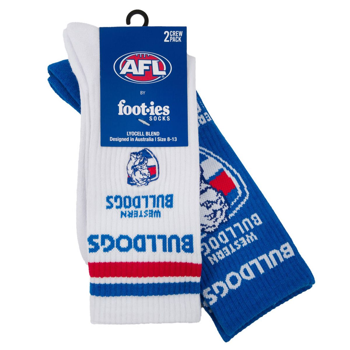 Footies Western Bulldogs Sneaker Socks 2 Pack