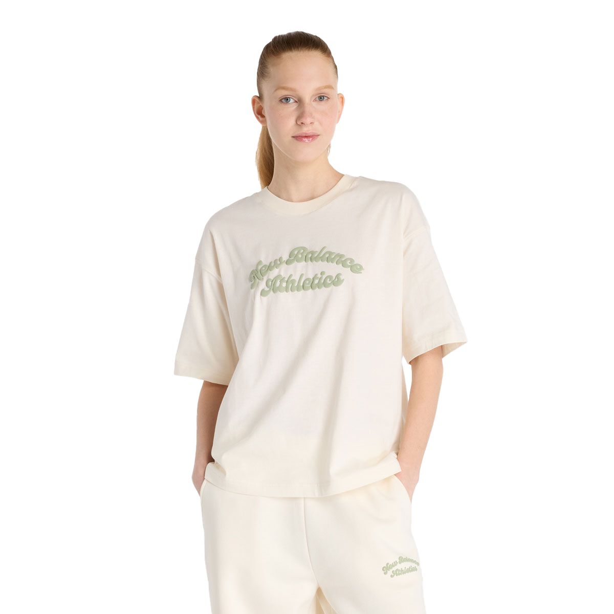 New Balance Womens Linear Heritage Oversized Tee