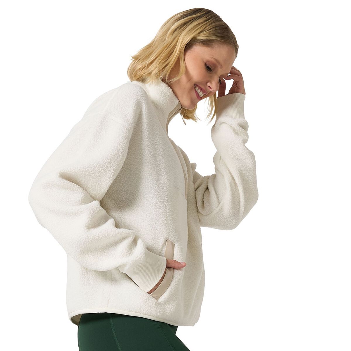 Ell/Voo Womens Bria Sherpa 1/2 Zip Pullover