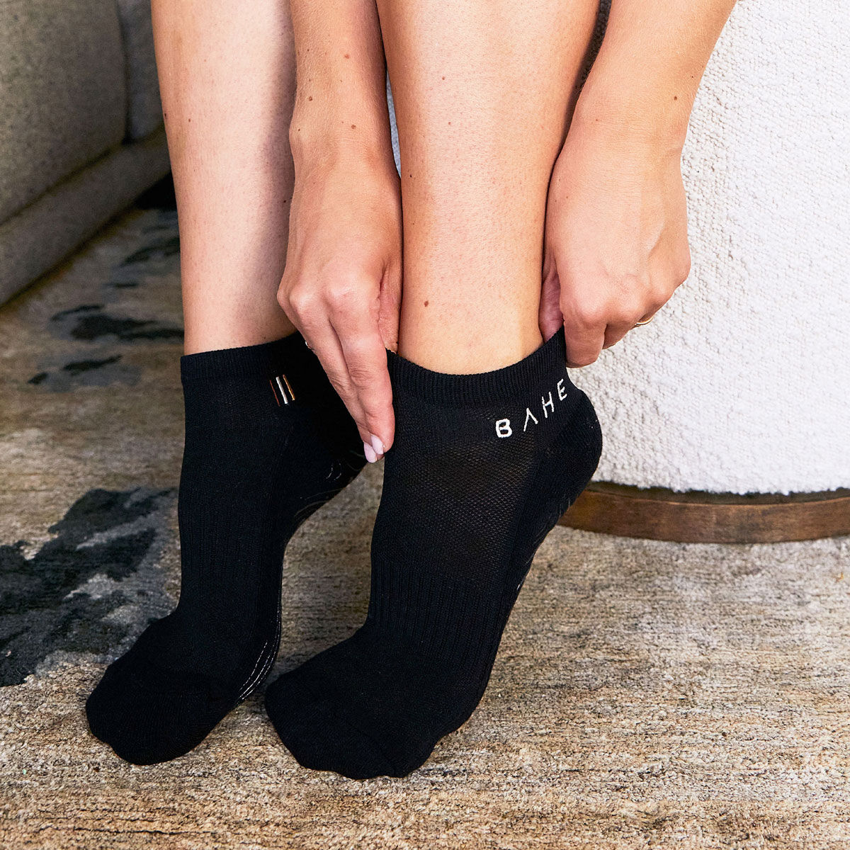 Bahe Grounded Grippy Ankle Socks Anthracite