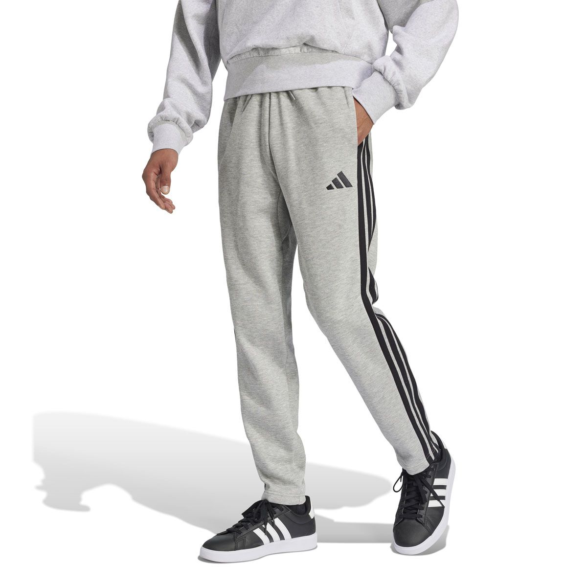 adidas Mens Essentials Fleece 3 -Stripes Open Hem Track Pants