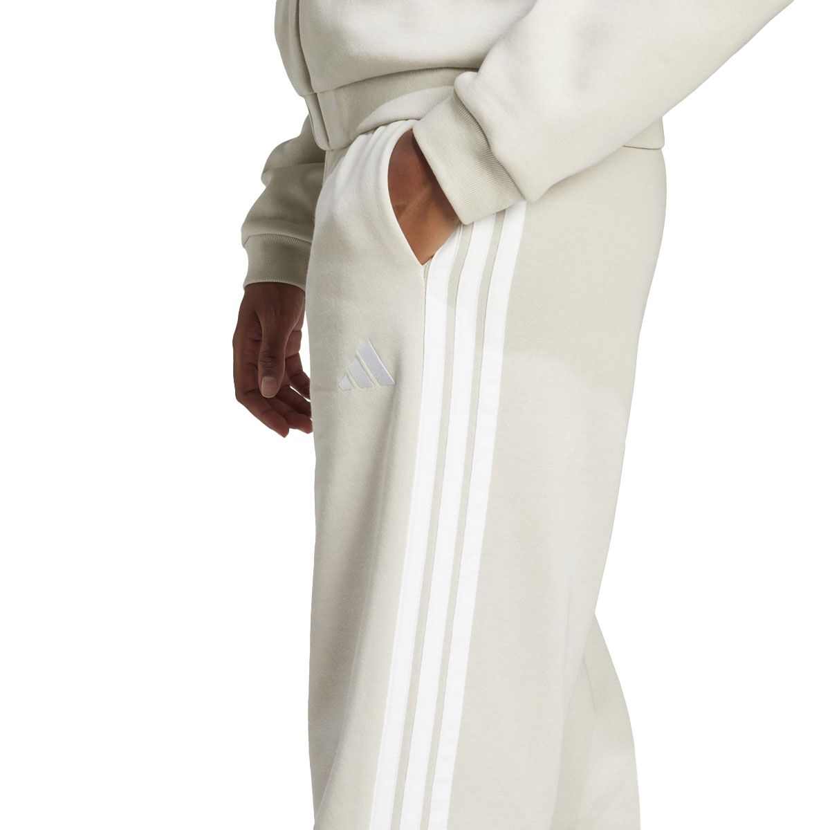 adidas Womens Essentials Fleece 3-Stripes Open Hem Track Pants