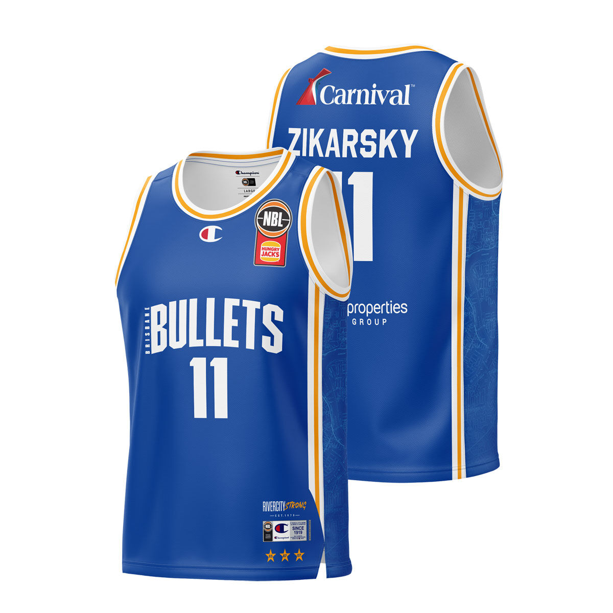 Brisbane Bullets Mens Rocco Zikarsky Home 2024 Basketball Jersey