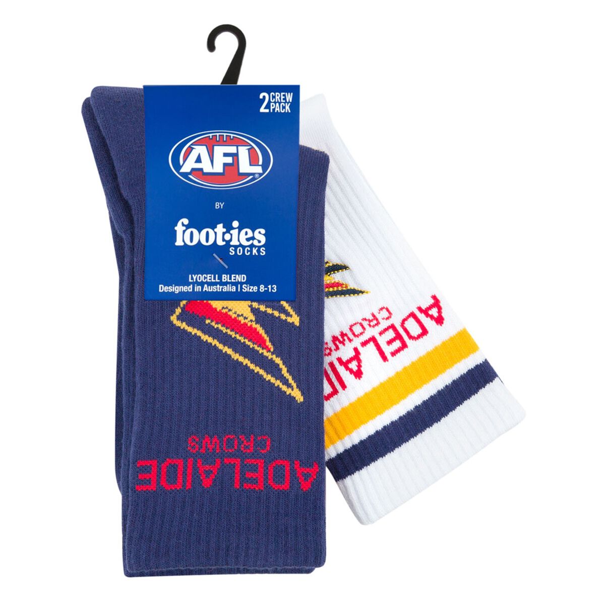 Footies Adelaide Crows 2025 Sneaker Socks 2 Pack