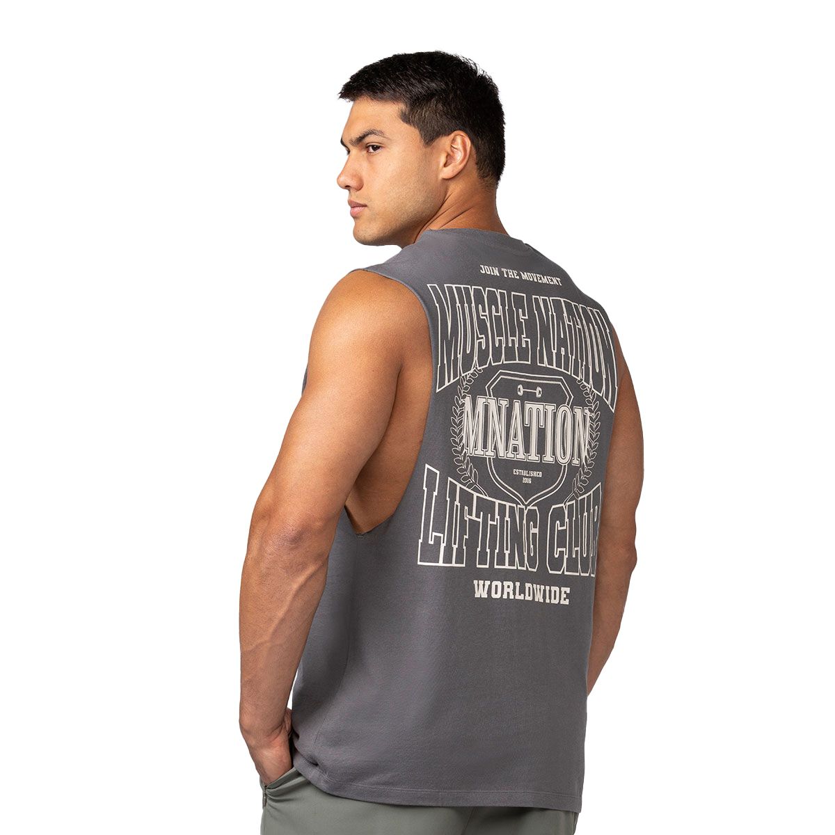 Muscle Nation Mens Lifting Club Drop Arm Tank
