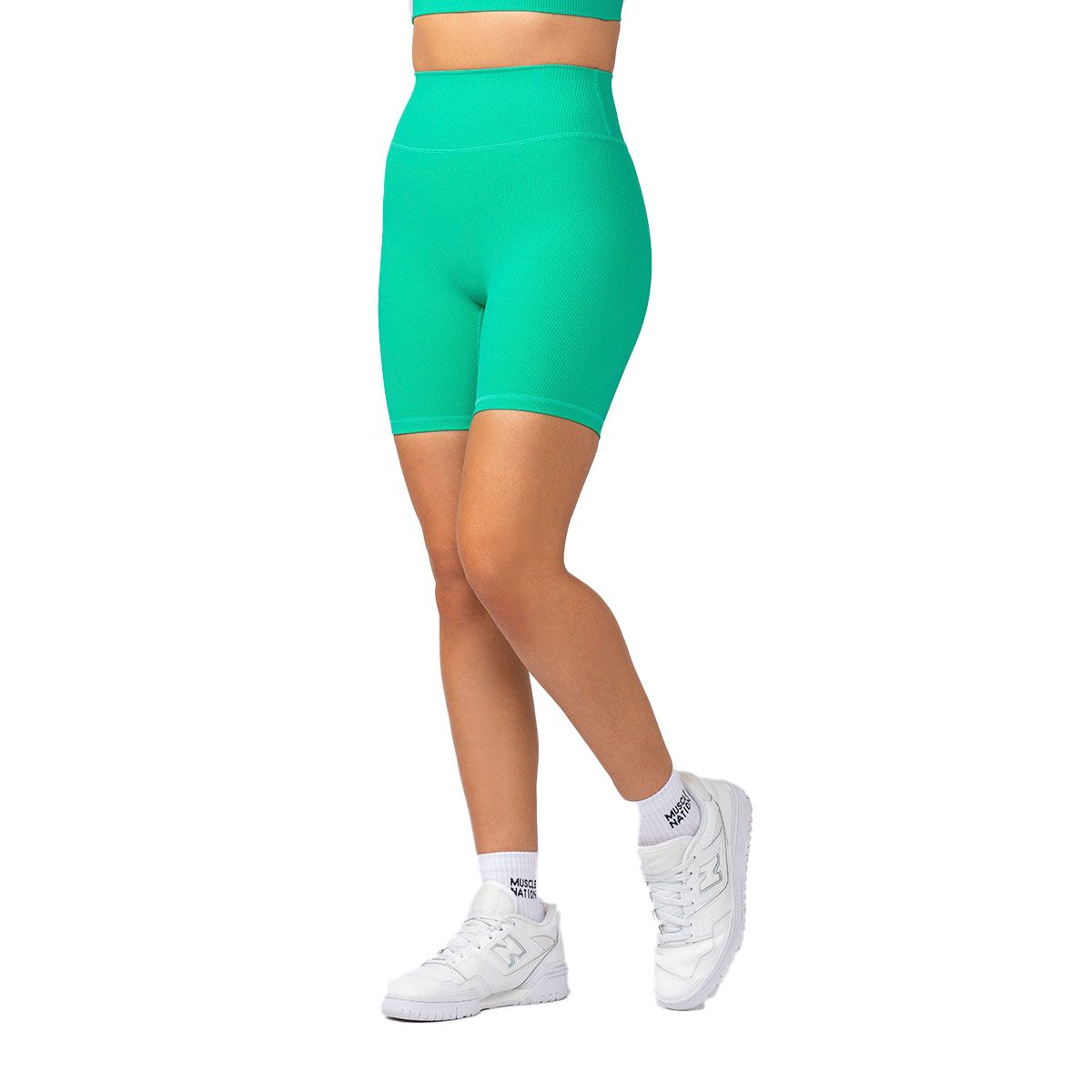 Muscle Nation Womens Zero Rise Rib Bike Shorts