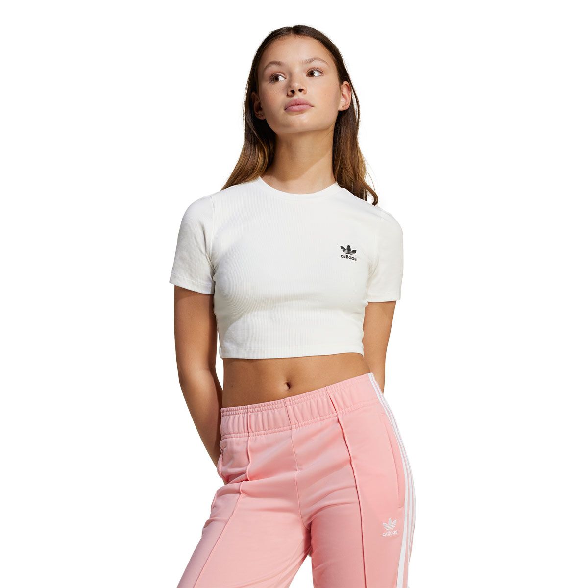adidas Originals Junior Trefoil Ribbed Crop Tee