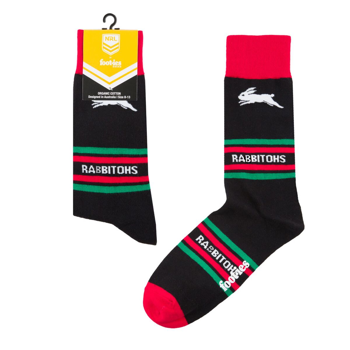 South Sydney Rabbitohs Stripe Organic Cotton Socks